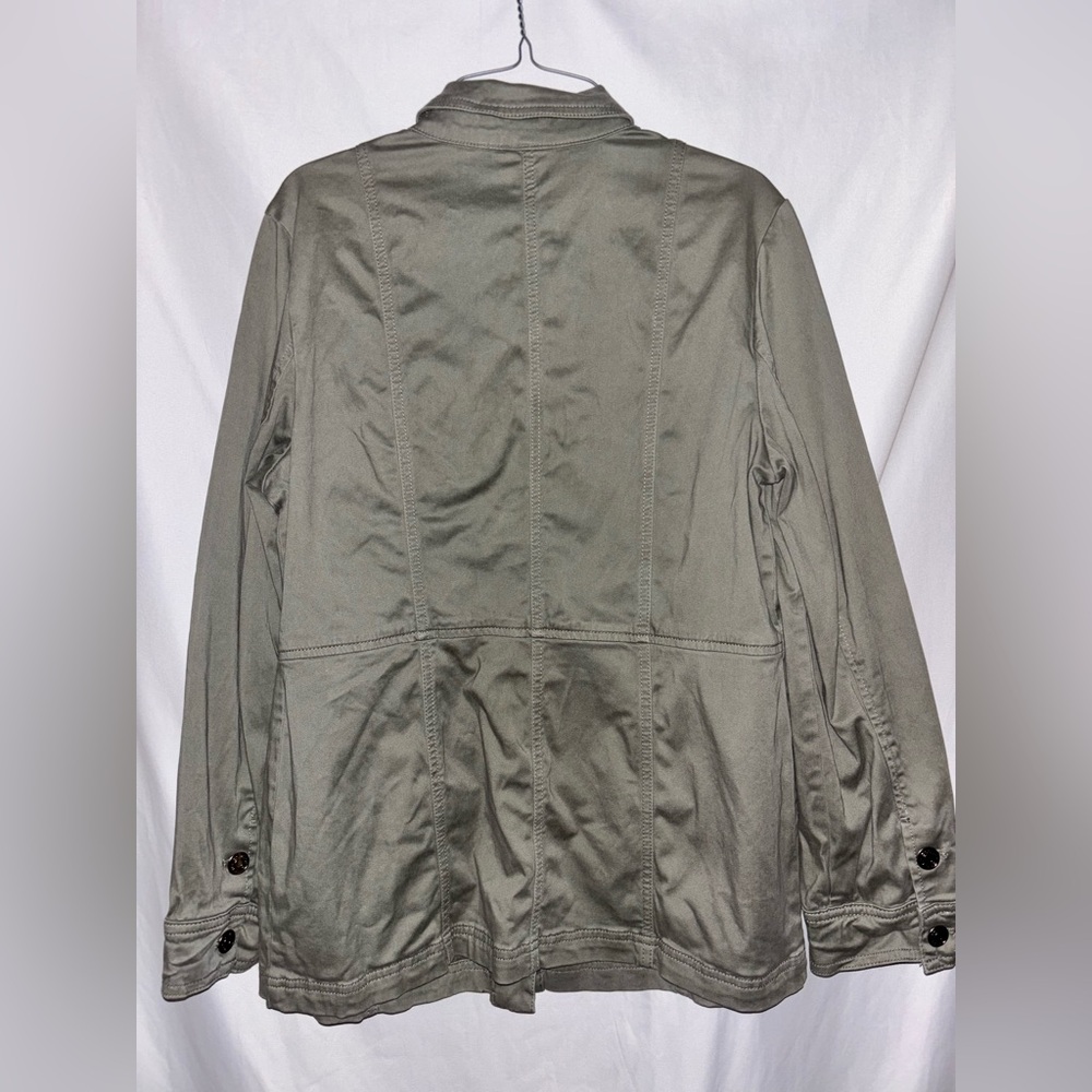 Chicos Green Jacket Shacket Size 1 / Small Button… - image 2
